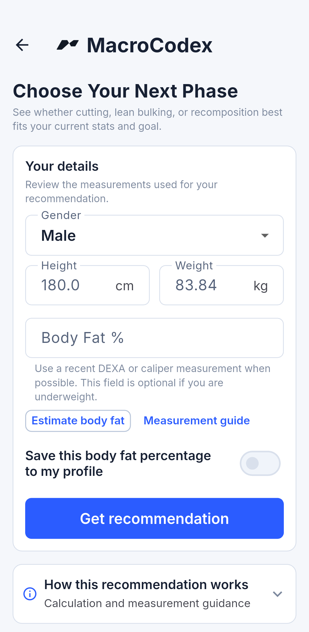 MacroCodex strategy planner screen